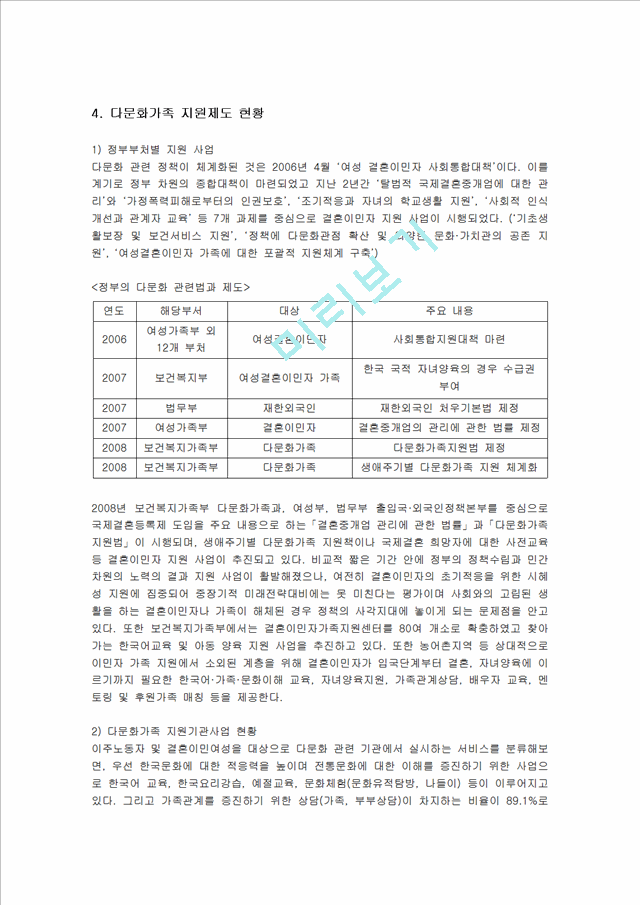 [다문화가족 복지 및 인터뷰] 다문화가족 발생원인  다문화가족 유형  다문화가족 지.hwp